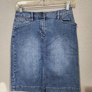 Talbots Skirt Petite Stretch Denim Size 0